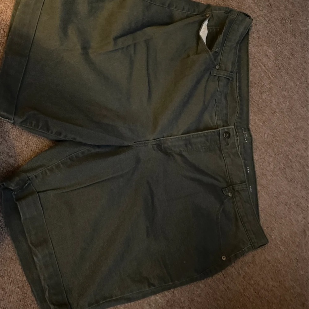 Army Green Denim Shorts